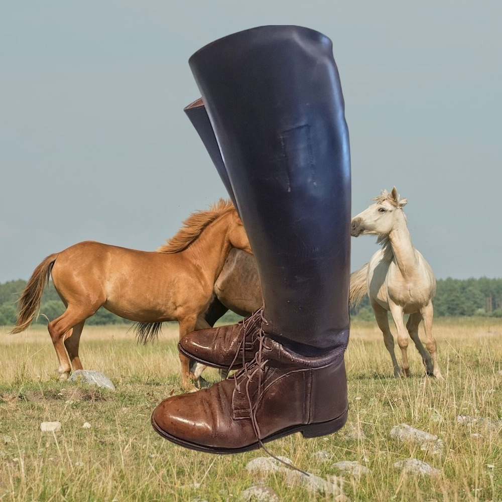 Vtg Marlborough Equestrian Leather Riding Boots Wmns 5.5C/7.5 US Made in England